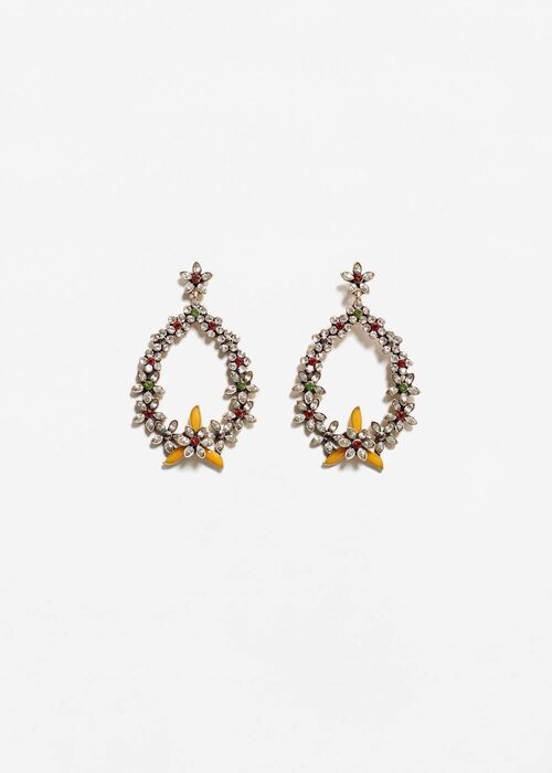 Pendientes colgantes flores